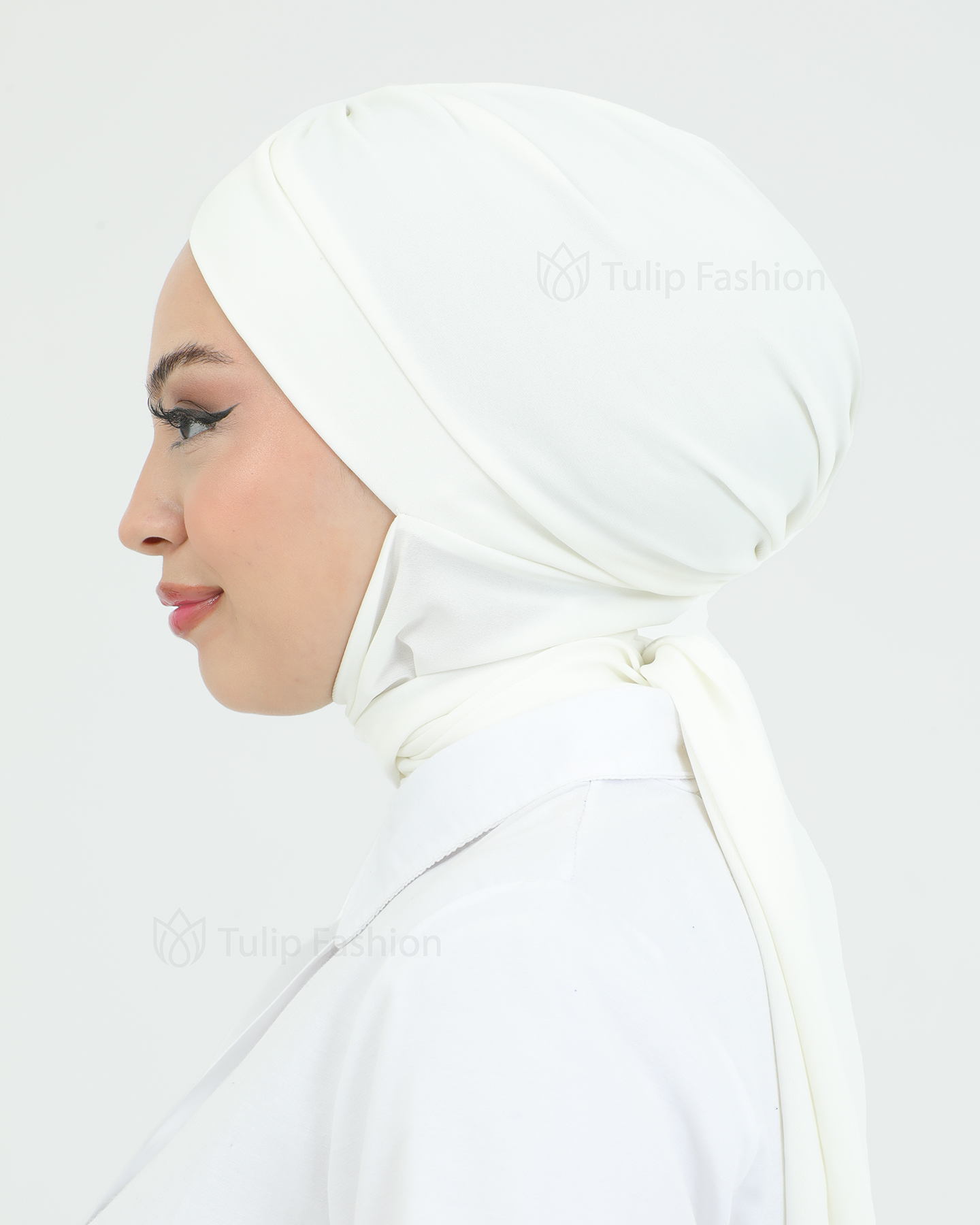 Turban with shawl - Tulin - Off-White - 2