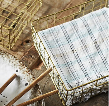 Handduk 2 set kökshandduk handvävda Madam Stoltz vävd återvunnet shabby chic lantlig stil Gårdsromantik