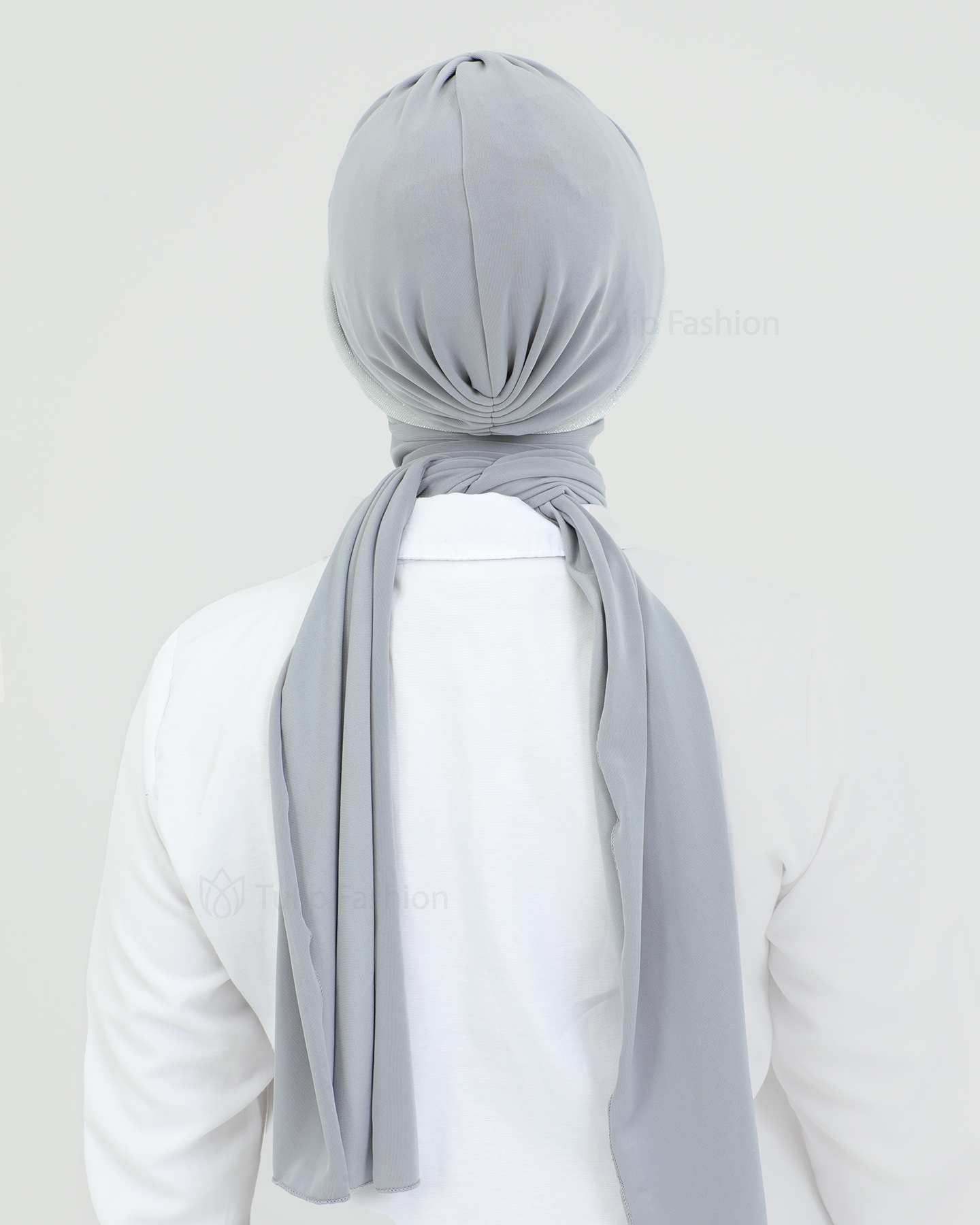 Turban with shawl - Tamara - Gray - 3