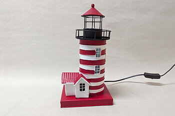Fyr Röd-Vit plåt 30x16x12 cm