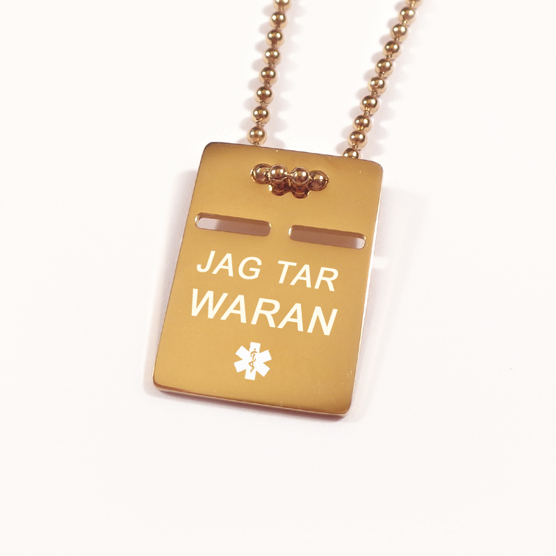 ID - Lyf & ICE Plata í gulli – Ryðfrítt stál