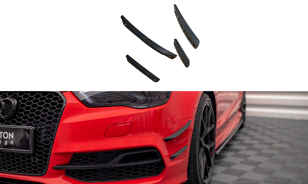 Maxton - FRONT BUMPER WINGS (CANARDS) AUDI S3 / A3 S-LINE 8V SEDAN / CABRIO