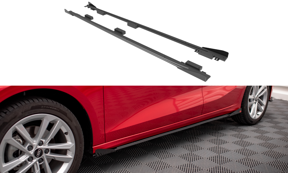 Maxton - STREET PRO SIDE SKIRTS DIFFUSERS + FLAPS AUDI A3 8Y