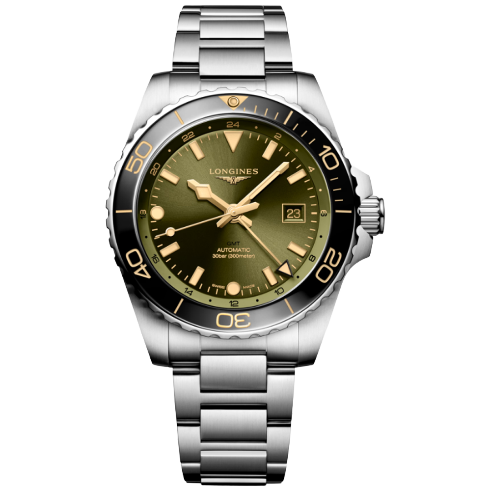 L3.890.4.06.6 Longines Hydroconquest GMT 43 grön