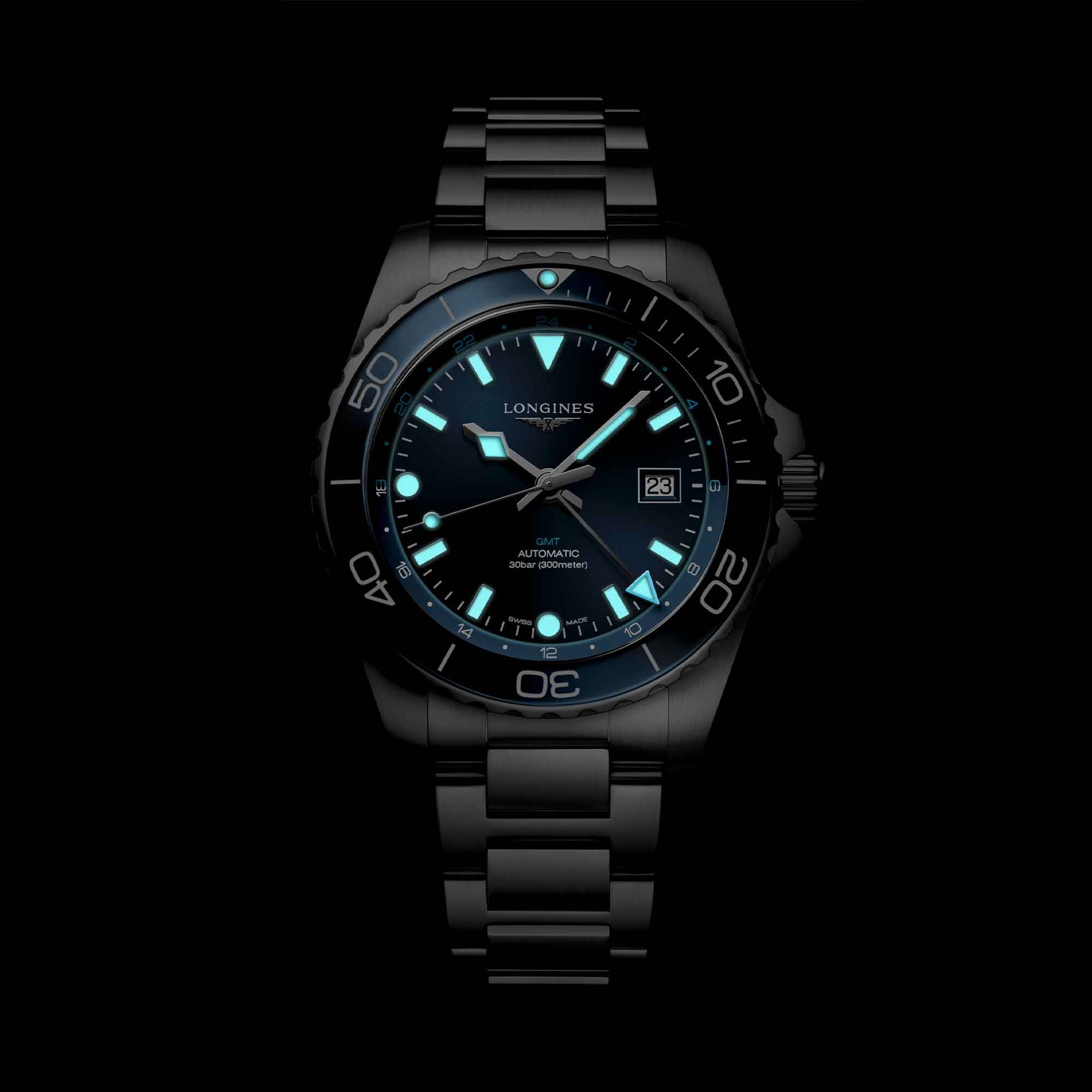 L3.890.4.96.6 Longines Hydroconquest GMT 43 blå