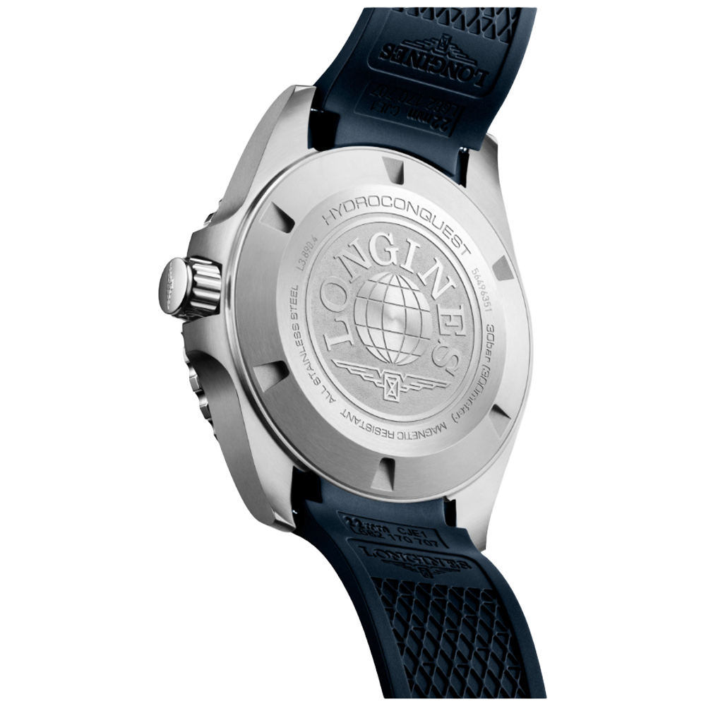 L3.890.4.96.9 Longines Hydroconquest GMT 43 blå gummiband