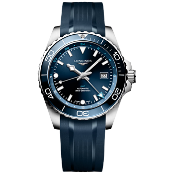 L3.890.4.96.9 Longines Hydroconquest GMT 43 blå gummiband