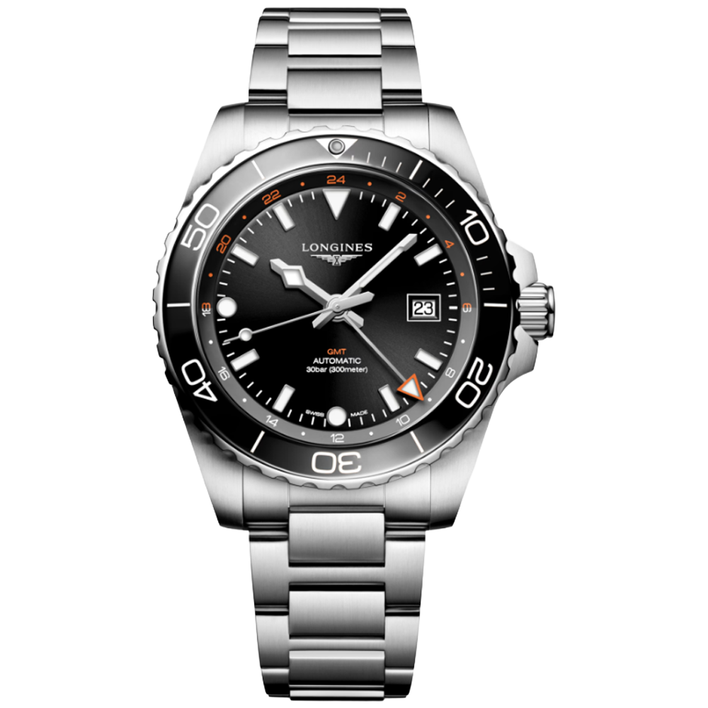 L3.890.4.56.6 Longines Hydroconquest GMT 43 svart