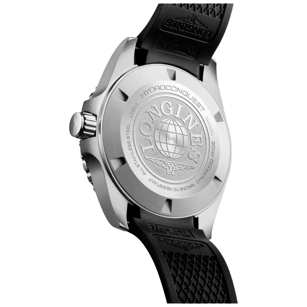 L3.890.4.56.9 Longines Hydroconquest GMT 43 svart gummiband