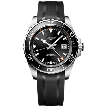 L3.890.4.56.9 Longines Hydroconquest GMT 43 svart gummiband