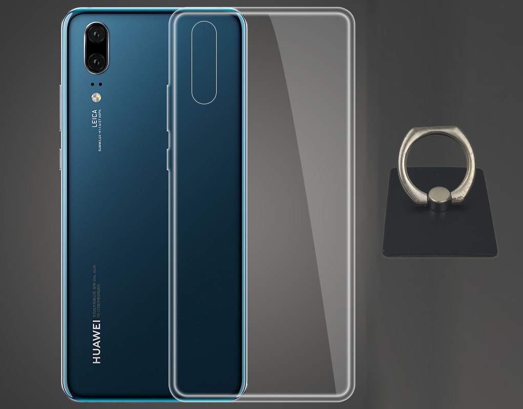 Huawei P20 Pro Shell & Square Finger Holder - Protection and Comfort - Black