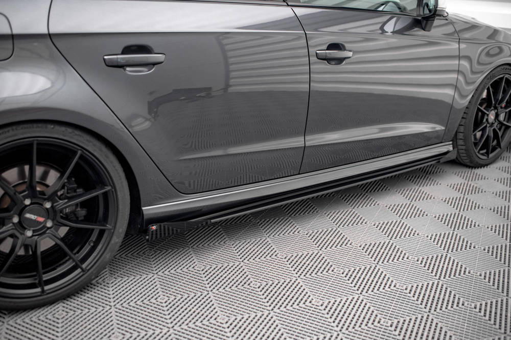 Maxton - STREET PRO SIDE SKIRTS DIFFUSERS + FLAPS AUDI S3 / A3 S-LINE SPORTBACK 8V FACELIFT - 2