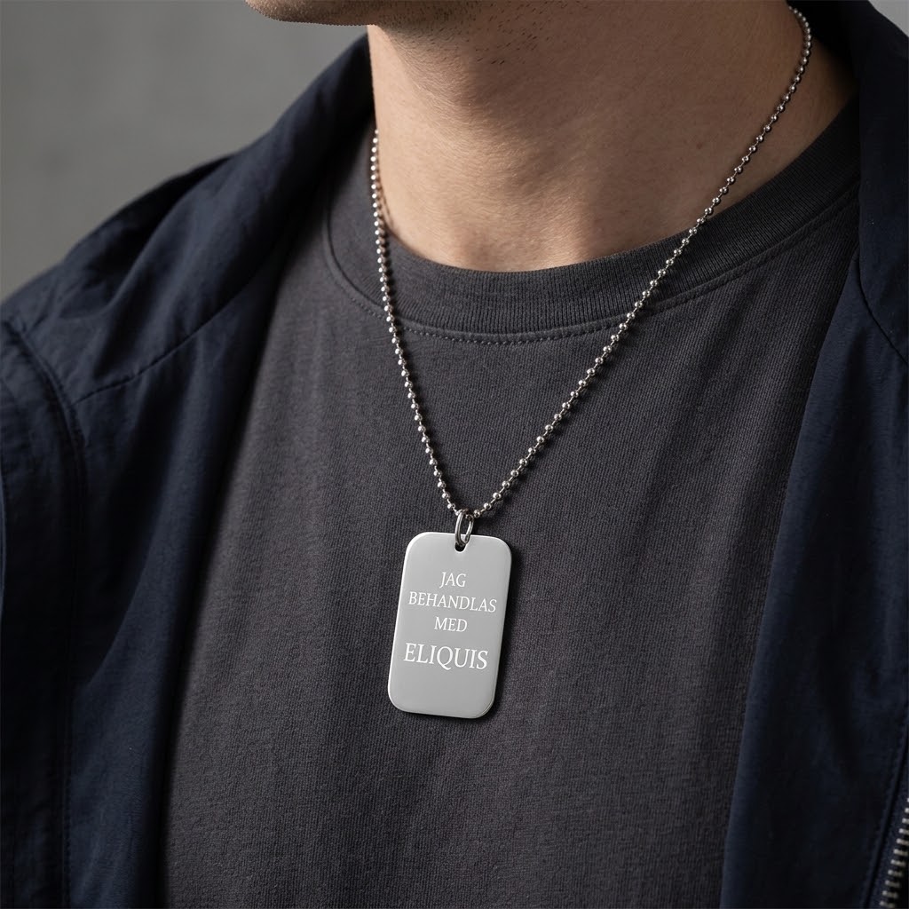 Stor Dogtag Medicin & ICE Bricka - Rostfritt stål - 3