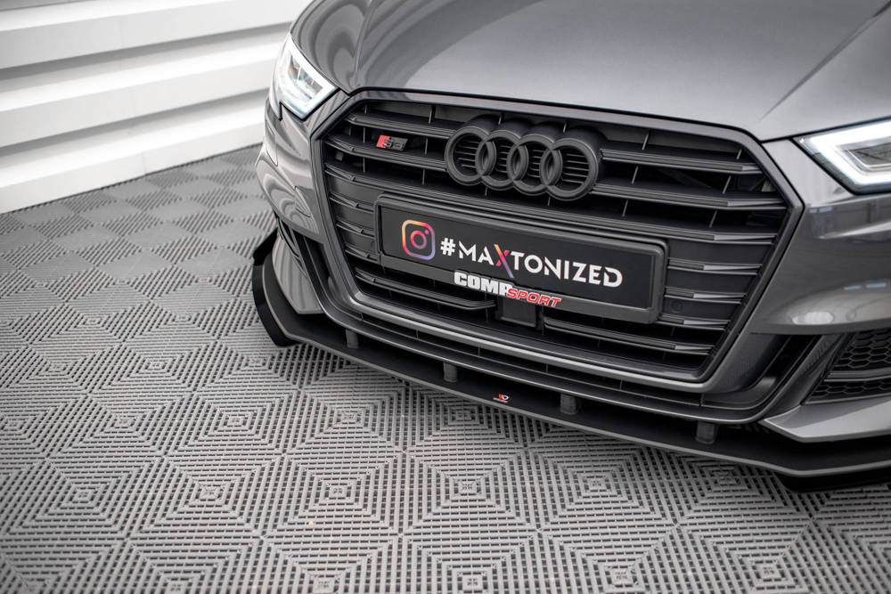 Maxton - STREET PRO FRONT SPLITTER V.1 + FLAPS AUDI S3 / A3 S-LINE SPORTBACK 8V FACELIFT - 3