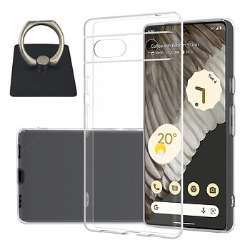 Google Pixel 7a Shell & Square Finger Holder - Protection and Comfort - Black