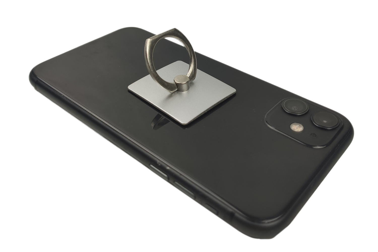 Huawei P20 Skal & Fyrkantig Fingerhållare - Skydd och Komfort - Silver - 3