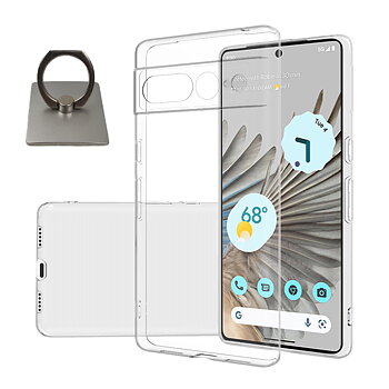 Google Pixel 7 Pro Shell & Square Finger Holder - Protection and Comfort - Silver