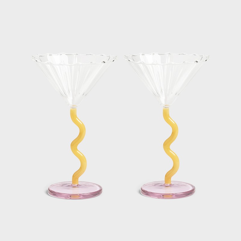 Coupeglas med kurvig fot 2-pack