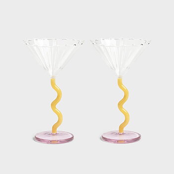 Coupeglas med kurvig fot 2-pack