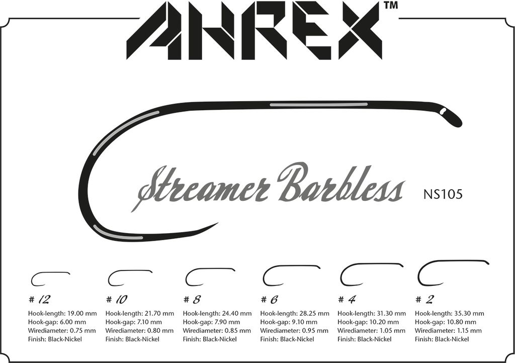 Ahrex NS105 Streamer Barbless - 3