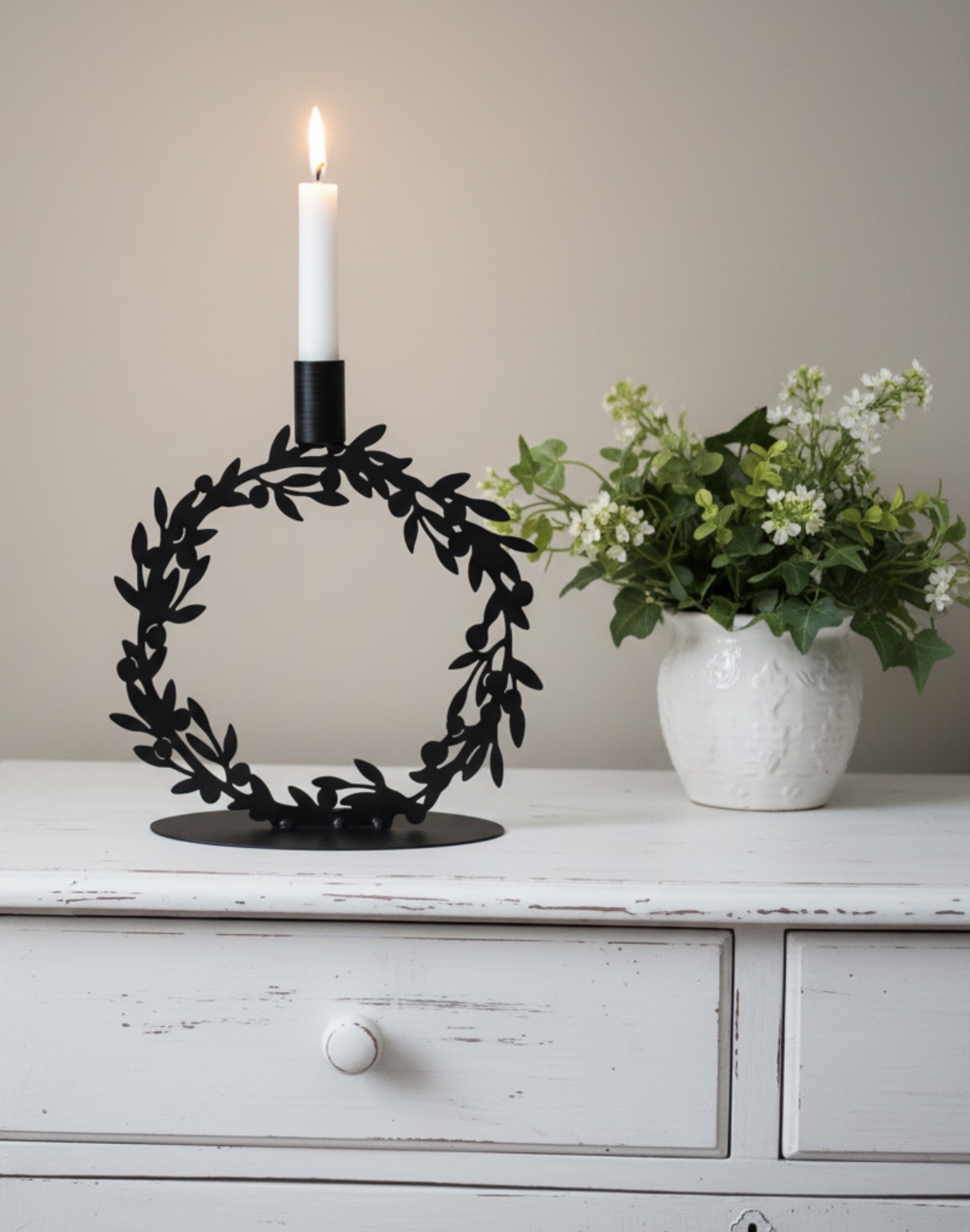 Lingonljusstake i svart/6 ST PER FÖRP