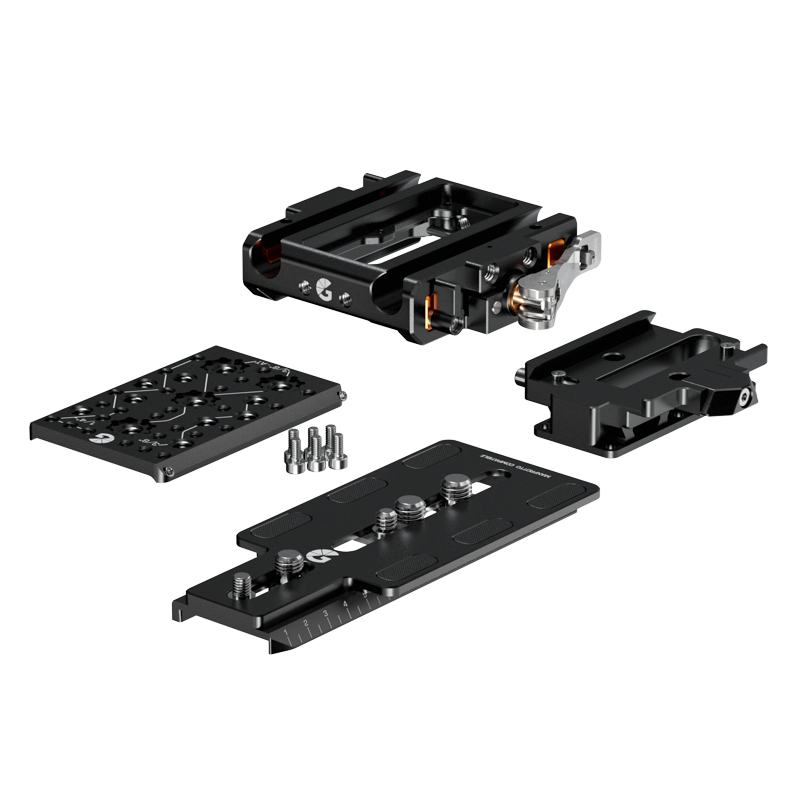 Bright Tangerine LeftField 3 QR Baseplate (DJI RS 2 & RS 3) for RED V-RAPTOR
