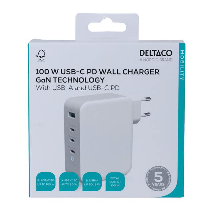 USB-C laddare 1 USB-A & 3-C 10 - 3