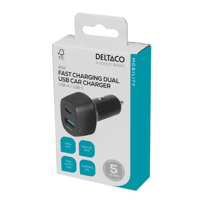 Billaddare 1x USB-A & 1x USB-C - 3