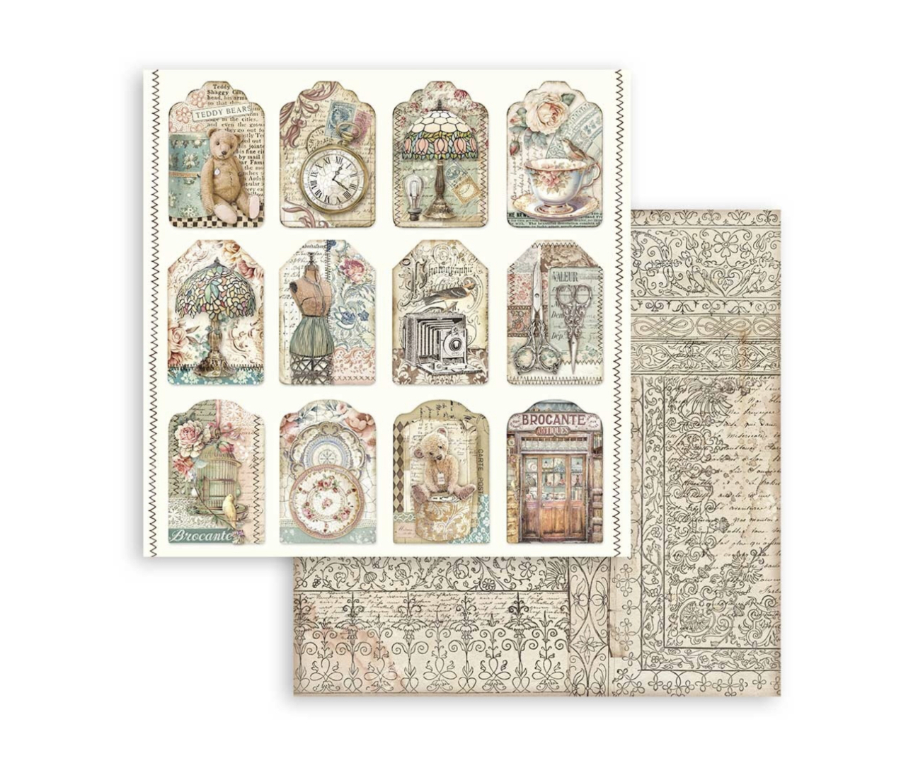Stamperia Paper Pad 12X12 - Brocante Antiques - 8