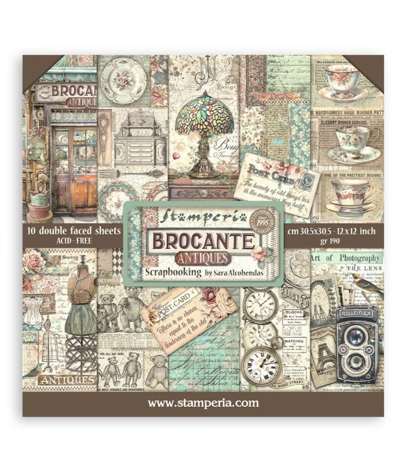 Stamperia Paper Pad 12X12 - Brocante Antiques