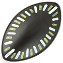 Hjördis Oldfors (Trio 1954) Black Lens-Formed Bowl with White/Yellow Decor 25 cm