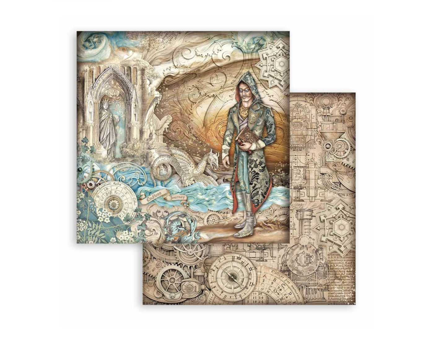 Stamperia Paper Pad 12X12 - Sir Vagabond in Fantasy World - 6