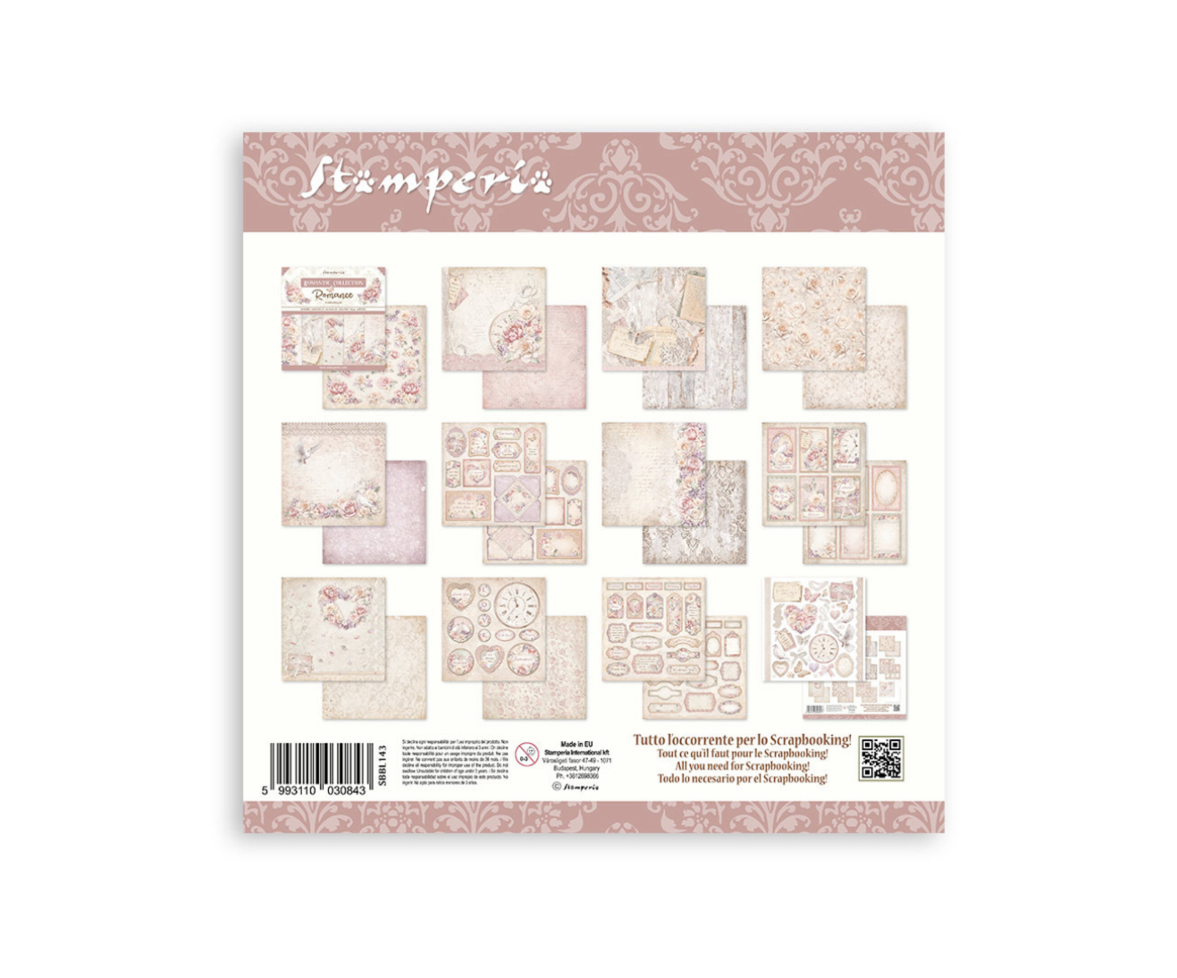 Stamperia Paper Pad 12X12 - Romance Forever - 10