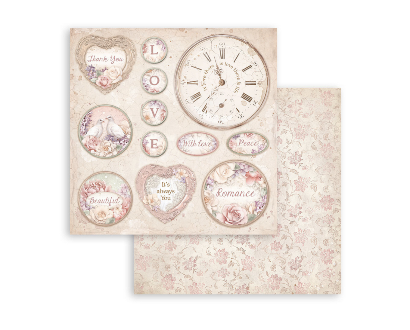 Stamperia Paper Pad 12X12 - Romance Forever - 8