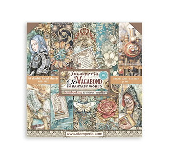 Stamperia Paper Pad 8X8 - Sir Vagabond in Fantasy World 