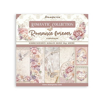 Stamperia Paper Pad 8X8 - Romance Forever