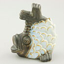 Willi Fischer (1960s) White/Brown Fish with Joyous Expression 14 cm