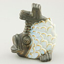 Willi Fischer (1960s) White/Brown Fish with Joyous Expression 14 cm