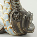 ウィリー・フィッシャー  ホワイト/ブラウンの楽しそうな魚  14cm  1960年代