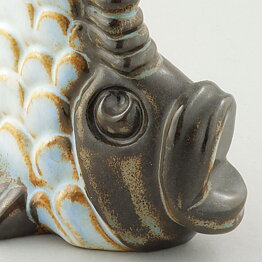 Willi Fischer (1960s) White/Brown Fish with Joyous Expression 14 cm