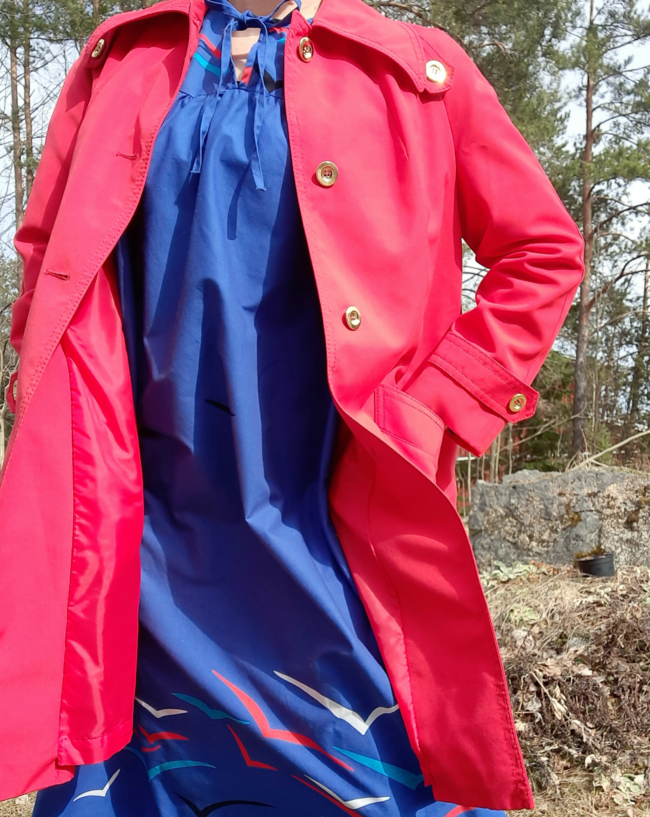 Röd kappa 60/70-tal storlek 38, Junesco Sverige, Vintage - 11