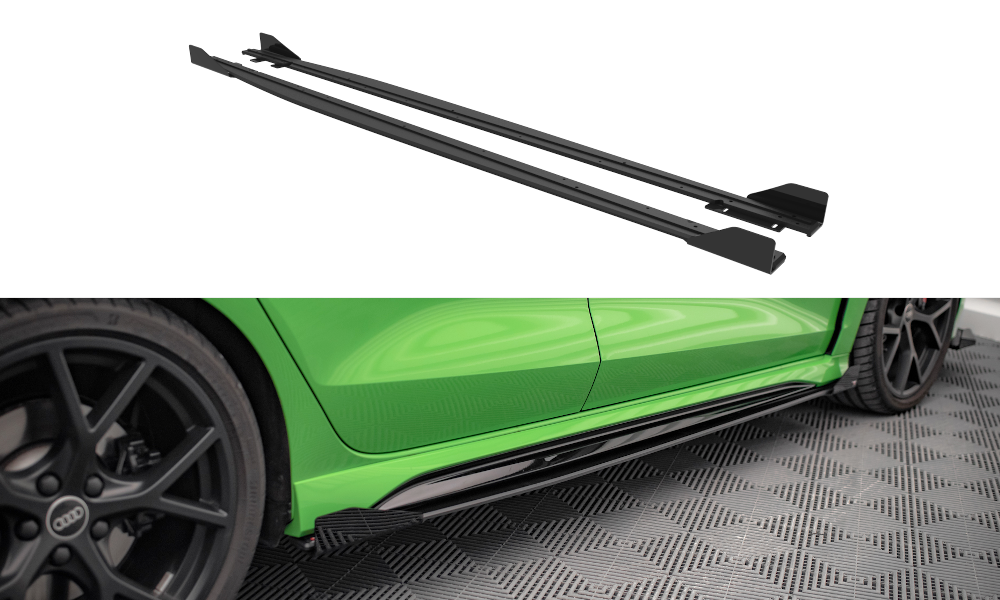 Maxton - STREET PRO SIDE SKIRTS DIFFUSERS + FLAPS AUDI RS3 SEDAN 8Y