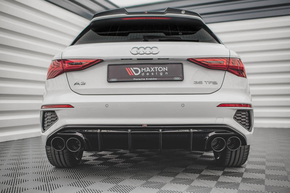Maxton - REAR VALANCE + EXHAUST ENDS IMITATION AUDI A3 S-LINE SPORTBACK 8Y - 3