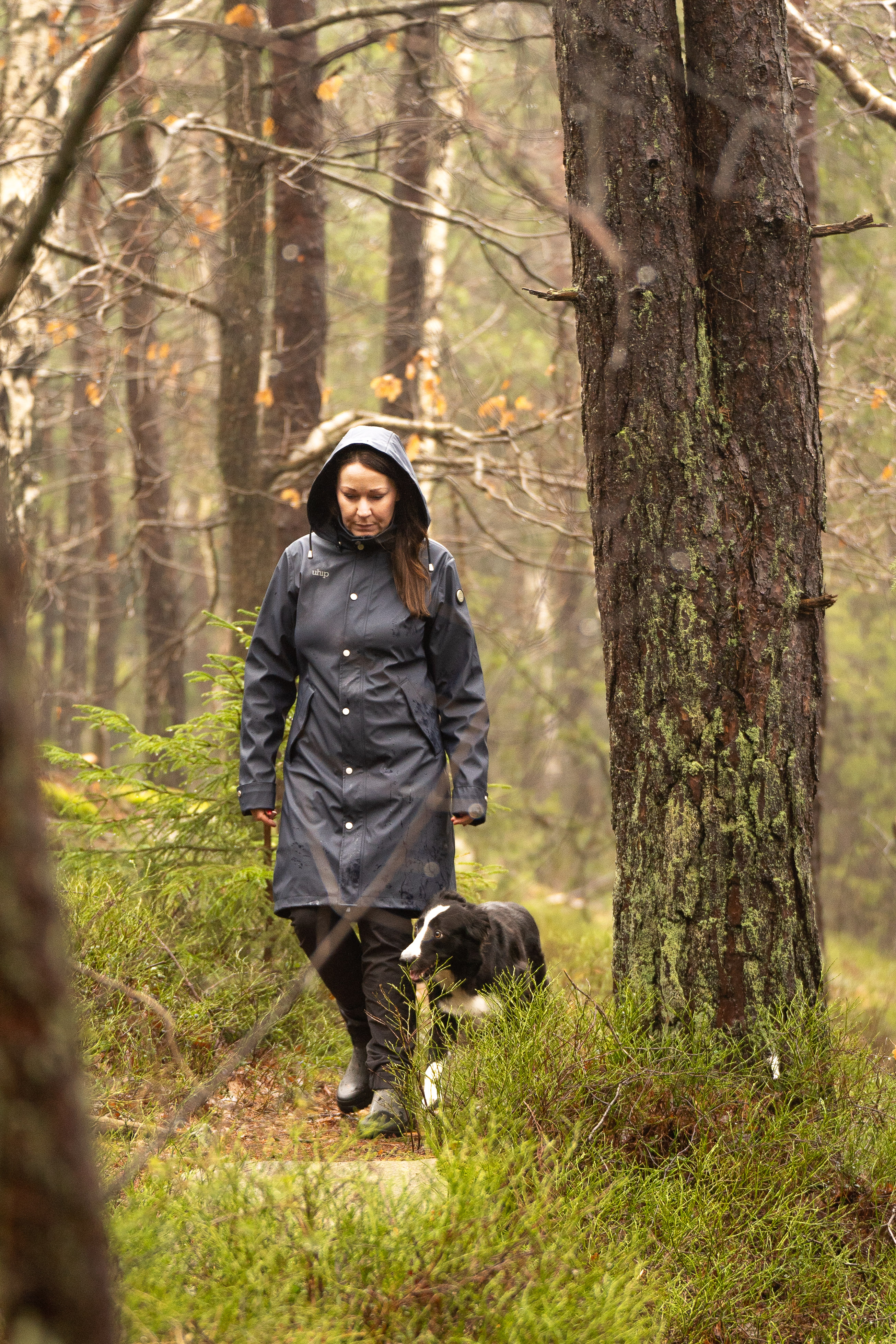 Uhip Winnie Mid Raincoat - Navy Blue 