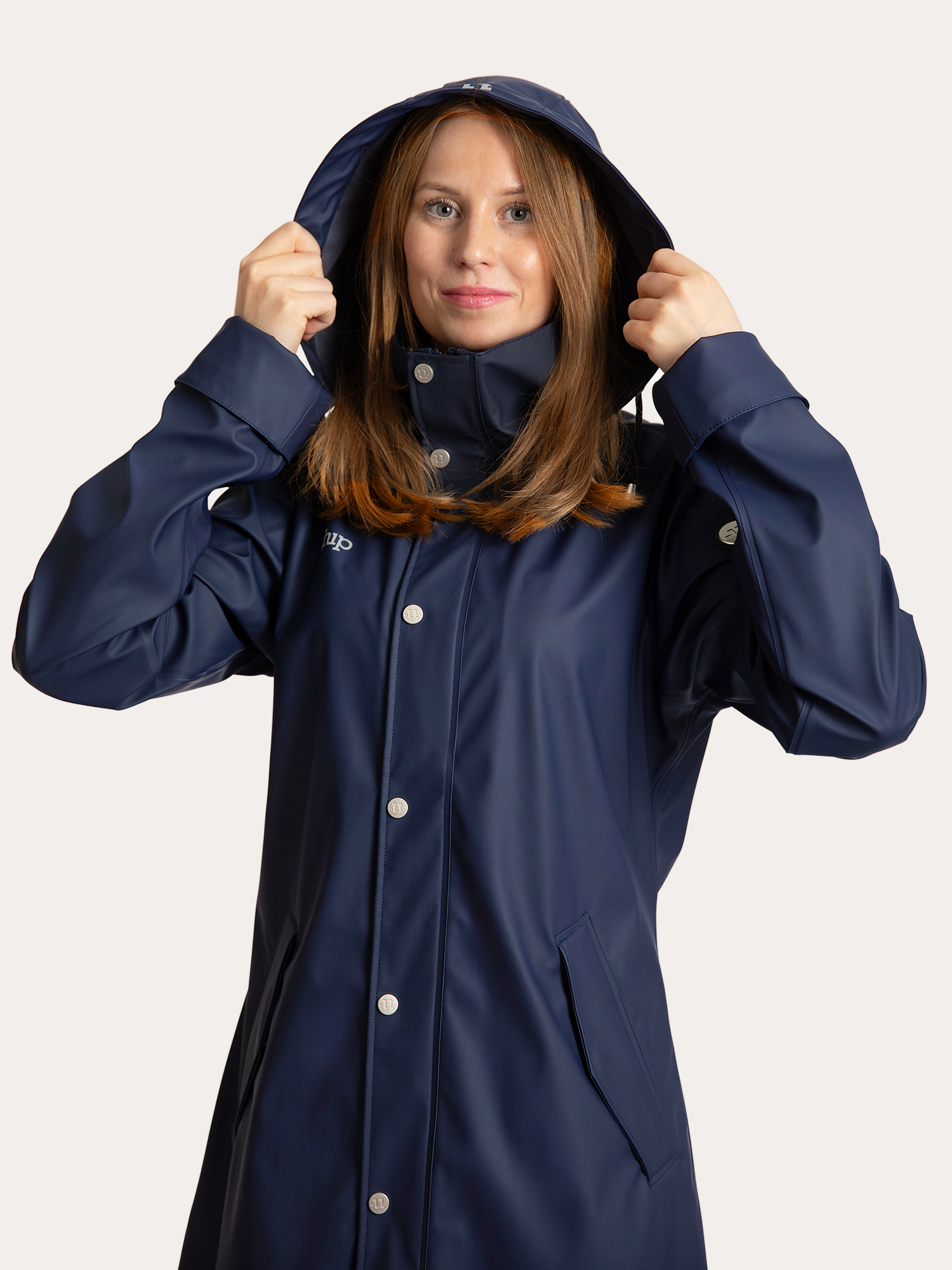 Uhip Winnie Mid Raincoat - Navy Blue 