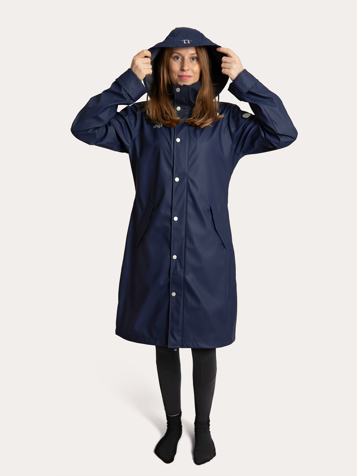 Uhip Winnie Mid Raincoat - Navy Blue 
