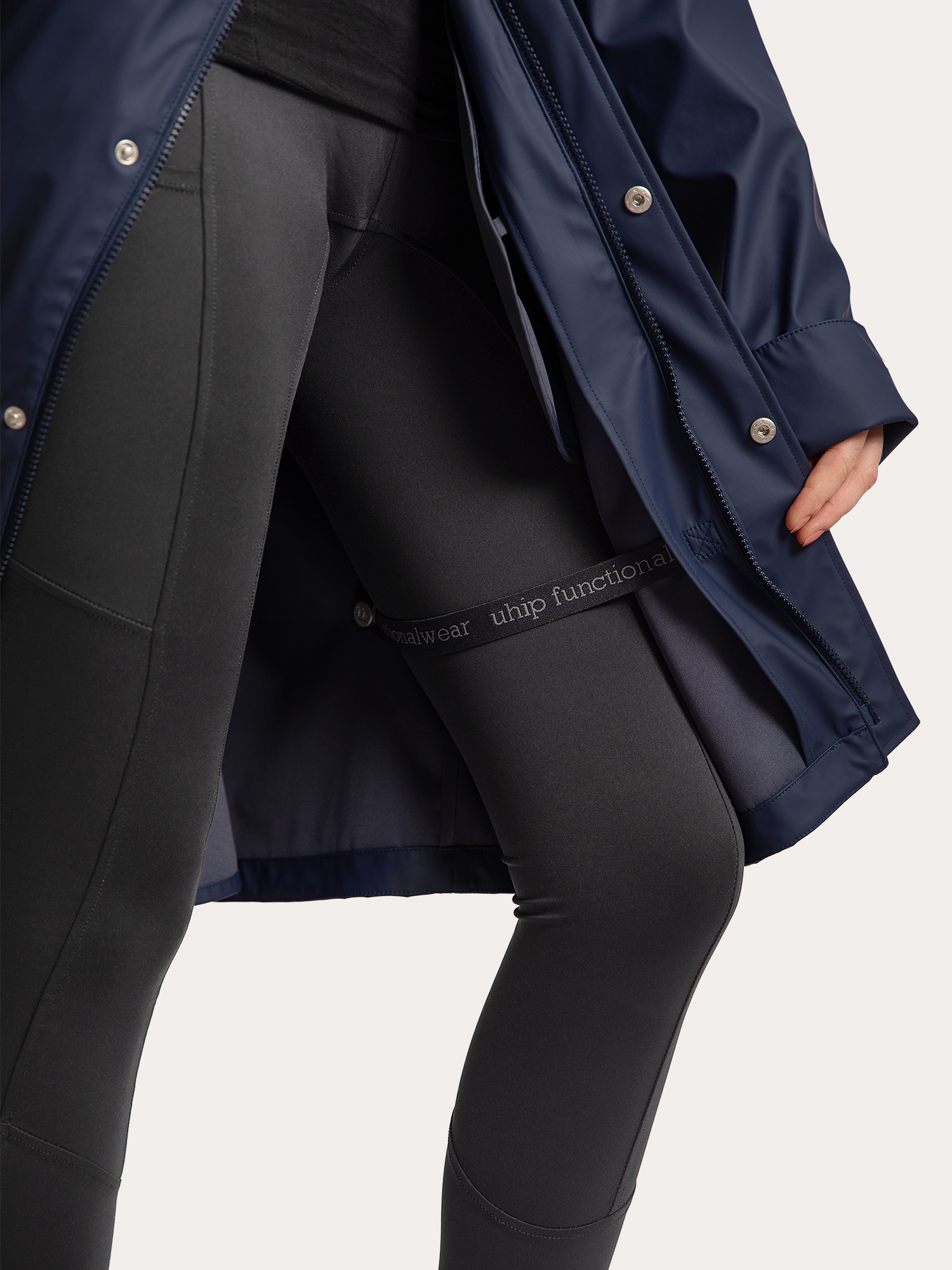 Uhip Winnie Mid Raincoat - Navy Blue 