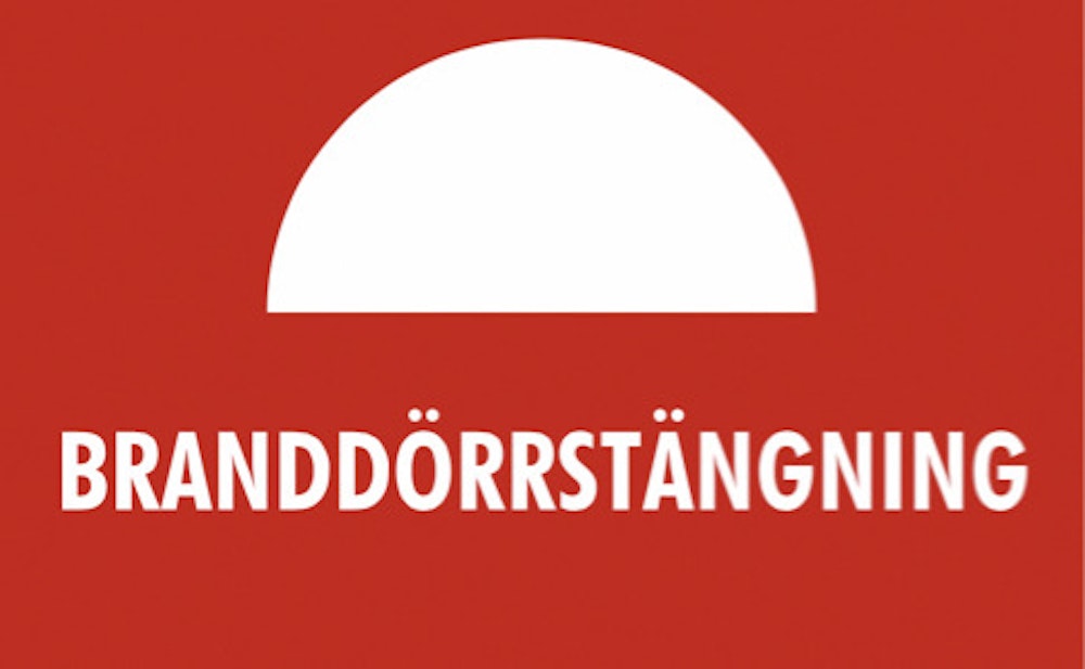 Ateco Skylt branddörrstängning 80x50mm