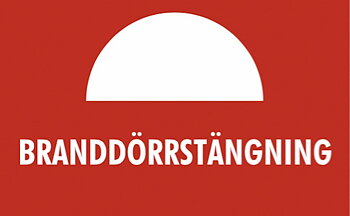 Ateco Skylt branddörrstängning 80x50mm