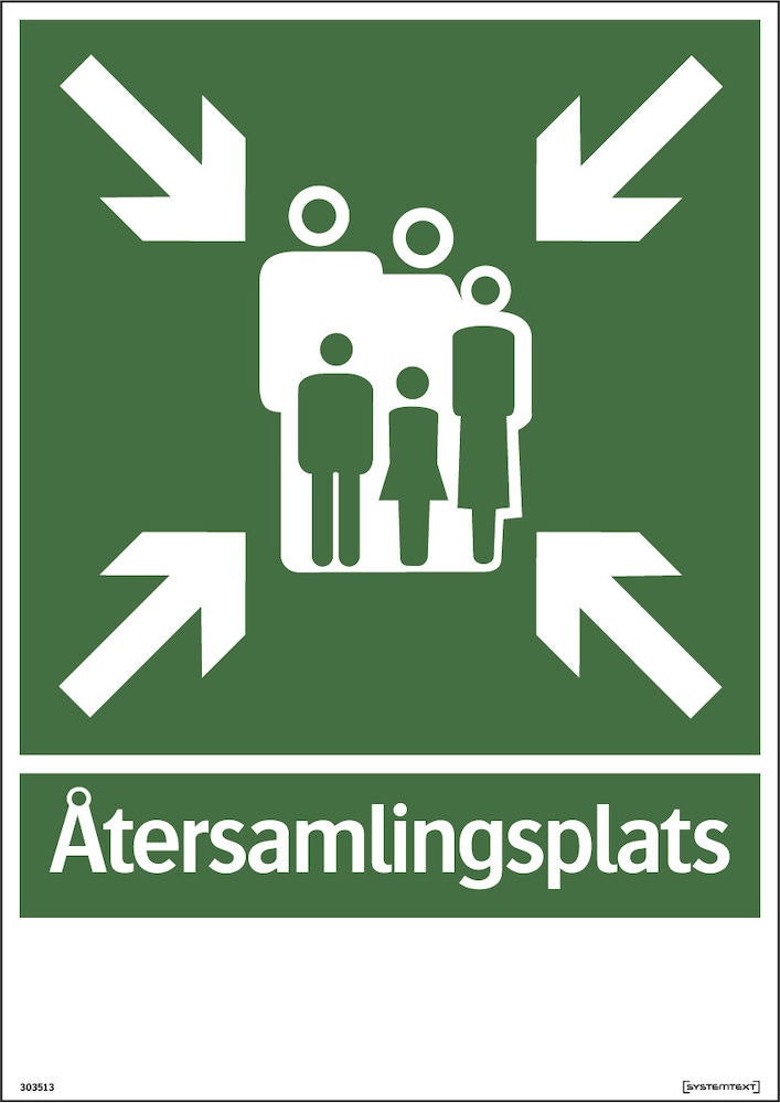 Systemtext Skylt Återsamlingsplats